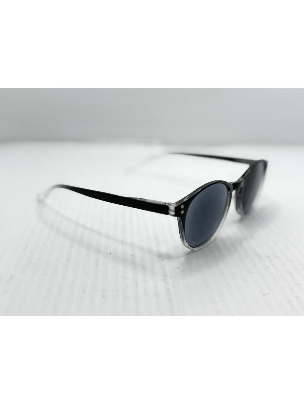 Round Sunglasses Black Clear Frame P3 Style Retro Frame Only